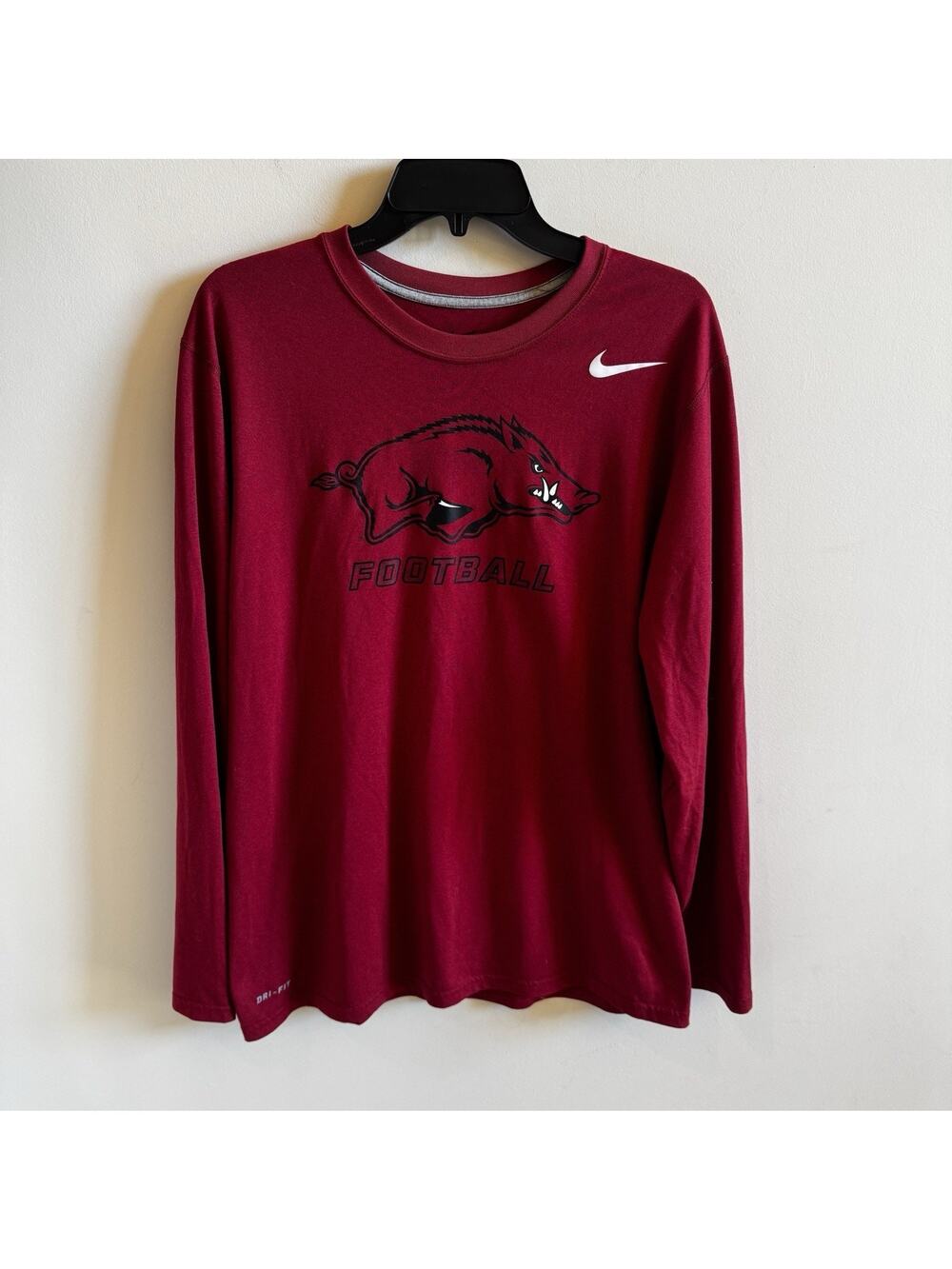 University Of Arkansas Razorbacks Nike Dri Fit Mens Large Long Sleeve Shirt NCAA